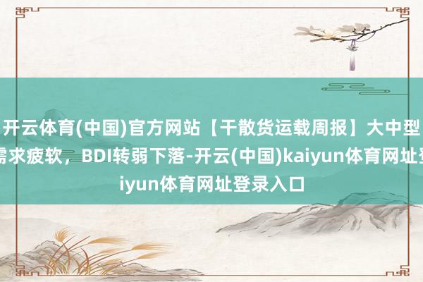开云体育(中国)官方网站【干散货运载周报】大中型船运载需求疲软，BDI转弱下落-开云(中国)kaiyun体育网址登录入口