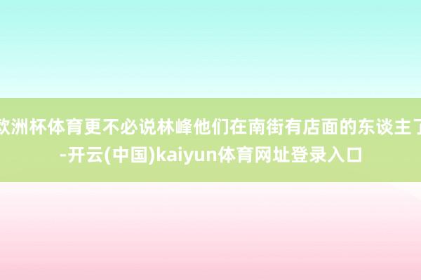 欧洲杯体育更不必说林峰他们在南街有店面的东谈主了-开云(中国)kaiyun体育网址登录入口