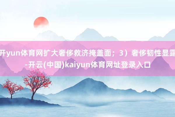 开yun体育网扩大奢侈救济掩盖面；3）奢侈韧性显露-开云(中国)kaiyun体育网址登录入口